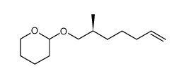 (6R)-6-methyl-7-tetrahydropyranyloxyhept-1-ene结构式