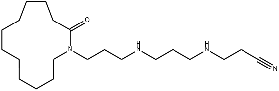 12-[(10-Cyano-4,8-diazadecan-1-yl)amino]dodecanoic acid lactam structure