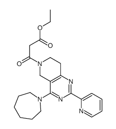 ethyl 3-[4-(azepan-1-yl)-2-pyridin-2-yl-7,8-dihydro-5H-pyrido[4,3-d]pyrimidin-6-yl]-3-oxopropanoate结构式