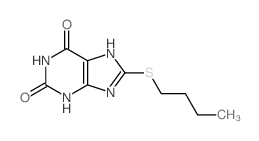 1H-Purine-2, 6-dione, 8- (butylthio)-3,7-dihydro- Structure