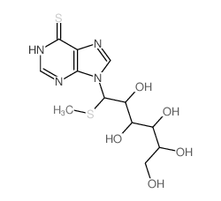 D-Glucitol,1-C-(1,6-dihydro-6-thioxo-9H-purin-9-yl)-1-S-methyl-1-thio-, (S)- (9CI)结构式