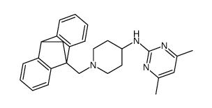 2-[1-(9,10-Dihydro-9,10-methanoanthracen-9-ylmethyl)-4-piperidylamino]-4,6-dimethylpyrimidine结构式