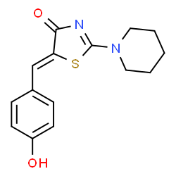 (5Z)-5-(4-hydroxybenzylidene)-2-(piperidin-1-yl)-1,3-thiazol-4(5H)-one Structure