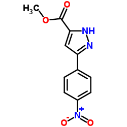 Methyl 3-(4-nitrophenyl)-1H-pyrazole-5-carboxylate结构式