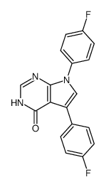 5,7-bis(4-fluorophenyl)-7H-pyrrolo[2,3-d]pyrimidin-4(3H)-one结构式