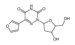 6-(furan-3-yl)-2-[(2R,4S,5R)-4-hydroxy-5-(hydroxymethyl)oxolan-2-yl]-1,2,4-triazine-3,5-dione结构式