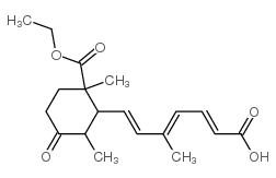 5-methyl-7-(2,6-dimethyl-6-ethoxycarbonyl-3-oxo-1-cyclohexyl)-2,4,6-heptatrienoic acid结构式