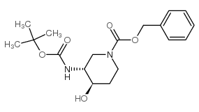 (3R,4R)-苄基3-(叔丁氧基羰基氨基)-4-羟基哌啶-1-羧酸图片