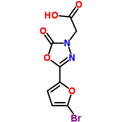 [5-(5-Bromo-2-furyl)-2-oxo-1,3,4-oxadiazol-3(2H)-yl]acetic acid Structure