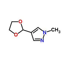 1H-Pyrazole,4-(1,3-dioxolan-2-yl)-1-methyl- Structure