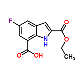 2-(Ethoxycarbonyl)-5-fluoro-1H-indole-7-carboxylic acid Structure