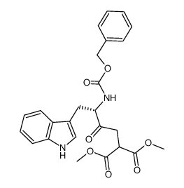 methyl 5(S)-N-(benzyloxycarbonyl)amino-6-(indol-3-yl)-2-methoxycarbonyl-4-oxohexanoate结构式