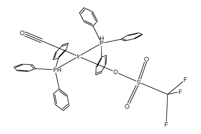 trans-{Ir(PPh3)2(CO)(CF3SO3)}结构式