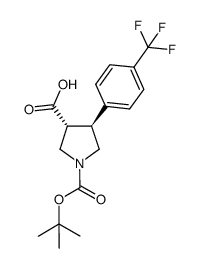 (+)-trans-1-(tert-butoxycarbonyl)-4-(4-(trifluoromethyl)-phenyl)pyrrolidine-3-carboxylic acid Structure