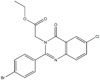 3(4H)-Quinazolineacetic acid, 2-(4-bromophenyl)-6-chloro-4-oxo-, ethyl ester Structure