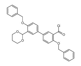 4,4'-bis(benzyloxy)-3'-(1,3-dioxan-2-yl)-[1,1'-biphenyl]-3-carbonyl chloride Structure