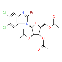 2-Bromo-5,6-dichloro-1-(2,3,5-tri-O-acetyl-beta-L-ribofuranosyl)-1H-benzimidazole Structure