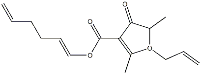 (+)-5-[(1E,3E)-1,3-Hexadienyl]-4-methoxy-5-methyl-3-[(E)-1-oxo-2-butenyl]furan-2(5H)-one结构式