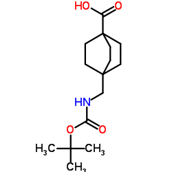 4-(((tert-Butoxycarbonyl)amino)methyl)bicyclo[2.2.2]octane-1-carboxylic acid Structure