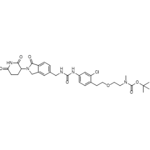 tert-Butyl (2-(2-chloro-4-(3-((2-(2,6-dioxopiperidin-3-yl)-1-oxoisoindolin-5-yl)methyl)ureido)phenethoxy)ethyl)(methyl)carbamate picture