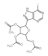 [3,4-diacetyloxy-5-(2-chloro-3,5,8,9-tetrazabicyclo[4.3.0]nona-2,4,6,9-tetraen-7-yl)oxolan-2-yl]methyl acetate结构式