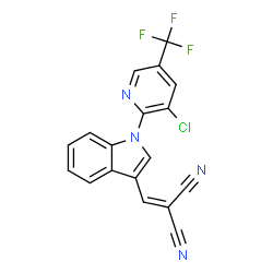 2-((1-[3-CHLORO-5-(TRIFLUOROMETHYL)-2-PYRIDINYL]-1H-INDOL-3-YL)METHYLENE)MALONONITRILE Structure