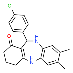 11-(4-Chlorophenyl)-7,8-dimethyl-2,3,4,5,10,11-hexahydro-1H-dibenzo[b,e][1,4]diazepin-1-one Structure