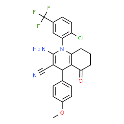 2-amino-1-[2-chloro-5-(trifluoromethyl)phenyl]-4-(4-methoxyphenyl)-5-oxo-1,4,5,6,7,8-hexahydro-3-quinolinecarbonitrile Structure
