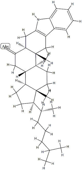 1'H-5α-Cholest-2-eno[3,2-b]indol-6-one结构式