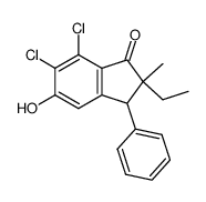 2-Ethyl-2-methyl-3-phenyl-6,7-dichlor-5-hydroxy-1-indanon Structure