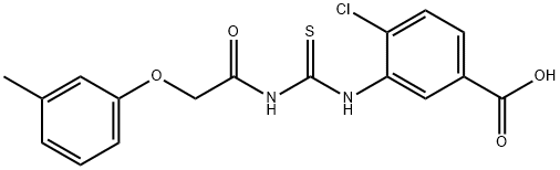 4-chloro-3-[[[[(3-methylphenoxy)acetyl]amino]thioxomethyl]amino]-benzoic acid Structure