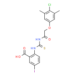 2-[[[[(4-CHLORO-3,5-DIMETHYLPHENOXY)ACETYL]AMINO]THIOXOMETHYL]AMINO]-5-IODO-BENZOIC ACID picture