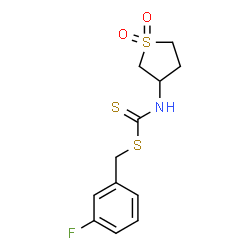 3-fluorobenzyl (1,1-dioxidotetrahydrothiophen-3-yl)carbamodithioate结构式