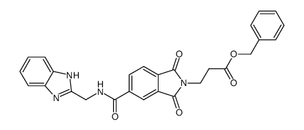 3-{5-[(1H-Benzoimidazol-2-ylmethyl)-carbamoyl]-1,3-dioxo-1,3-dihydro-isoindol-2-yl}-propionic acid benzyl ester Structure