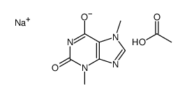 sodium,3,7-dimethylpurine-2,6-dione,acetate结构式