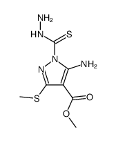 5-amino-1-hydrazinothiocarbonyl-3-methylsulfanyl-1H-pyrazole-4-carboxylic acid methyl ester Structure