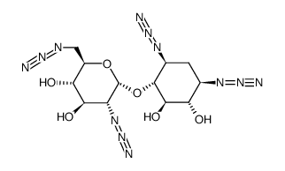 (3R,4R,6R)-5-AZIDO-2-AZIDOMETHYL-6-((1S,2S,4S)-4,6-DIAZIDO-2,3-DIHYDROXY-CYCLOHEXYLOXY)-TETRAHYDRO-PYRAN-3,4-DIOL结构式