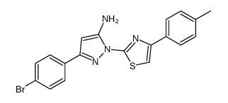 5-(4-bromophenyl)-2-[4-(4-methylphenyl)-1,3-thiazol-2-yl]pyrazol-3-amine结构式