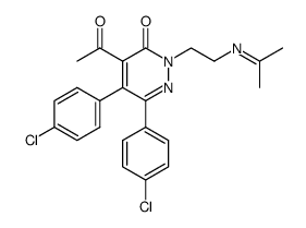 2-[2'-(isopropylideneamino)ethyl]-4-acetyl-5,6-bis(p-chlorophenyl)-2H-pyridazin-3-one Structure