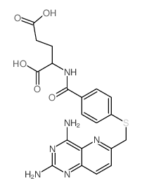 L-Glutamic acid, N-[4-[[(2,4-diaminopyrido[3, 2-d]pyrimidin-6-yl)methyl]thio]benzoyl]- structure