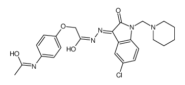 2-(4-acetamidophenoxy)-N-[(E)-[5-chloro-2-oxo-1-(piperidin-1-ylmethyl)indol-3-ylidene]amino]acetamide结构式