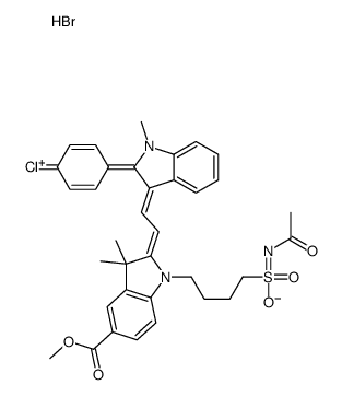 1-[4-[(acetylamino)sulphonyl]butyl]-2-[2-[2-(4-chlorophenyl)-1-methyl-1H-indol-3-yl]vinyl]-5-(methoxycarbonyl)-3,3-dimethyl-3H-indolium bromide picture