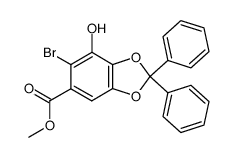 methyl 6-bromo-7-hydroxy-2,2-diphenylbenzo[d][1,3]dioxole-5-carboxylate结构式