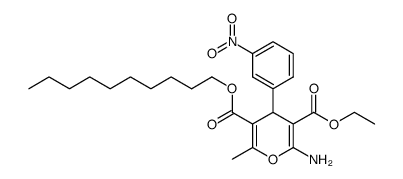 5-Decyl 3-ethyl 2-amino-6-methyl-4-(3-nitrophenyl)-4H-pyran-3,5-dicarboxylate Structure