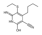 6-amino-4-butyl-5-ethylsulfanyl-2-oxo-1H-pyridine-3-carbonitrile结构式