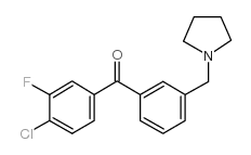 4-CHLORO-3-FLUORO-3'-PYRROLIDINOMETHYL BENZOPHENONE结构式