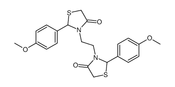 2-(4-methoxyphenyl)-3-[2-[2-(4-methoxyphenyl)-4-oxo-1,3-thiazolidin-3-yl]ethyl]-1,3-thiazolidin-4-one Structure