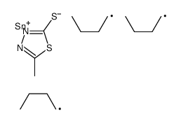 tributyl-[(5-methyl-1,3,4-thiadiazol-2-yl)sulfanyl]stannane结构式