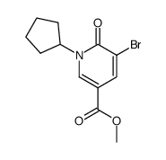 methyl 5-bromo-1-cyclopentyl-6-oxo-1,6-dihydropyridine-3-carboxylate结构式