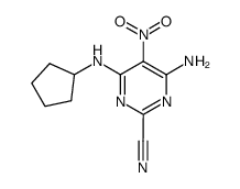 4-amino-6-cyclopentylamino-5-nitro-pyrimidine-2-carbonitrile结构式